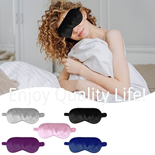 1 Pcs Sleep Mask, Silk Eye Mask, Blindfold, Silk Sleeping Mask for Girls, Women, Men (Pink) — view 6