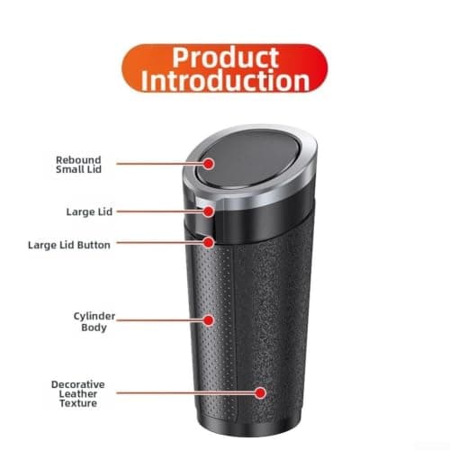 Car Trash Can with Dual Lid, Portable Garbage Bin for Cup — view 4
