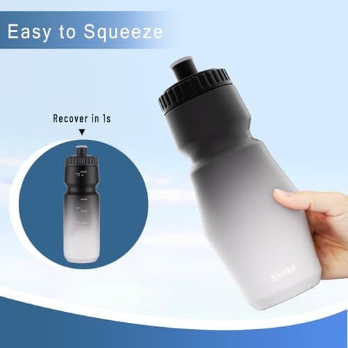 SLUXKE 24oz Cycling Water Bottle 2Pack, 720ml Sports Squeeze Bottle BPA Free, Lightweight Bicycle Water Bottle Fits Most Bike Cages — view 3