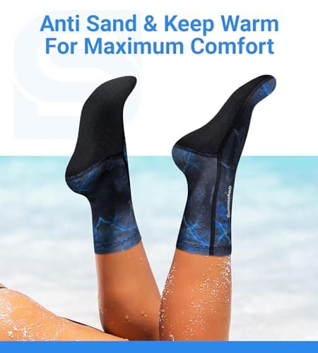 Summshall Neoprene Socks, 3mm Wetsuit Socks Thermal Diving Socks for Men Women, Blue, L/UK7-8.5/EUR41-42 — view 5