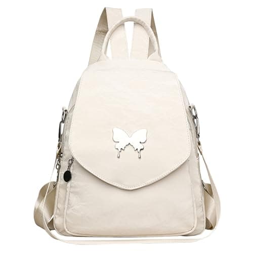 Women's Bag Backpack Handbag Women Backpack Small Anti Theft School Backpack Laptop Weekender PU Leather, White, One Size