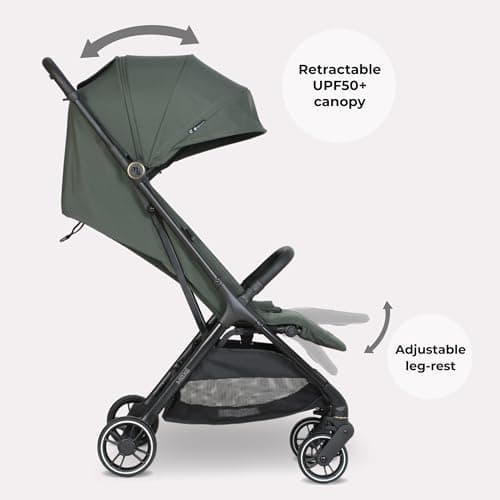 My Babiie MBX6 Autofold Stroller – from Birth to 4 Years (22kg), Foldable & Compact, Lightweight, Travel Buggy for Toddlers, Pushchair Includes Rain Cover - Forest Green — view 4