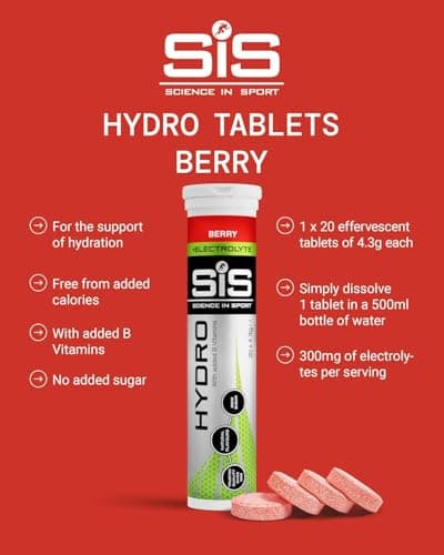 SiS Hydro Electrolyte Tablets - Effervescent Hydration - Virtually Calorie‑Free - Informed‑Sport Certified - Dissolves in 500ml Water - 20 Tabs Per Tube (4 Tubes, Mixed Bundle) — view 5