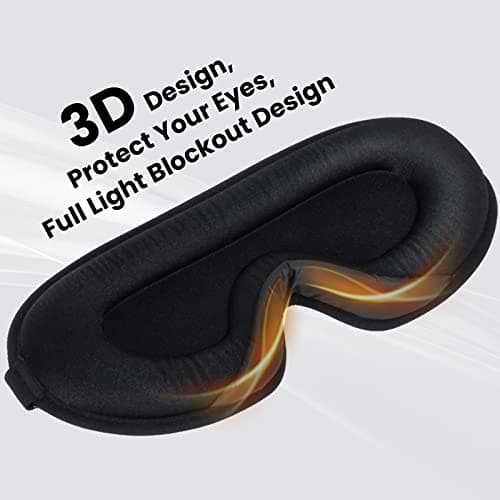SUSNUAN Sleep Eye Mask, 3D Contoured Sleep Mask Light Blocking Sleep Mask for Women and Men, Soft and Comfortable Night Eye Blinder, Suitable for Travel, Lunch Breaks, Sleeping, Meditation, Black — view 2