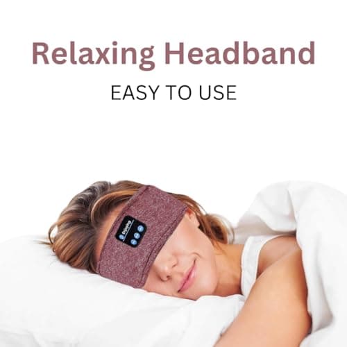 Wireless Bluetooth Sleeping Headband | Comfortable Sleep Headphones for Night Use, Soft Music & Meditation Headband with Built-in Speakers, Perfect for Side Sleepers, UK Compatible (Red) — view 4