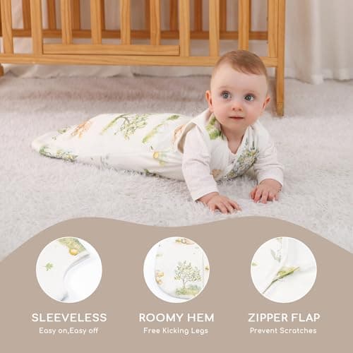 Yukkidds Baby Sleeping Bag 1.5 Tog, Cotton Sleep Sack 0-6 Months — view 4