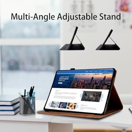 Vkooer Case for iPad MINI 5th Generation 2019 7.9 inch - iPad MINI 4/3/2/1 PU Leather Folio Flip Cover Smart Shell with Auto Sleep/Wake Multi Angle Viewing Stand, Brown — view 3