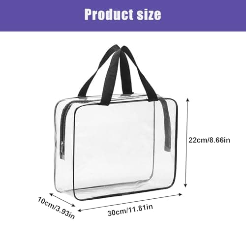 Clear Tote Bag,Waterproof PVC Toiletry Wash Bag with Handles & Zipper — view 2