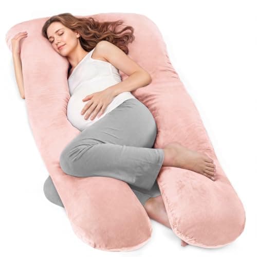 Nuliie Pregnancy Pillow for Sleeping, U Shaped (Pink)