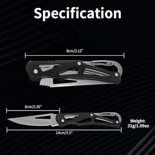 XUDIY 2 Pcs Pocket Knife, 2.36" Survival Stainless Steel Folding Knives UK Legal Grey Finish, Stylish High Performance, Non Locking EDC Blade, Portable for Camping Hiking Backpacking — view 2