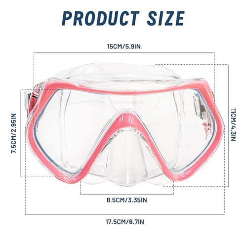Zatixbu Adult Diving Goggles, 180° Panoramic HD Diving Goggles Anti-Fog Anti-Leak Divings Equipments, Snorkelling Mask with Adjustable Elastic Headband Fabric Strap for Men Women — view 2