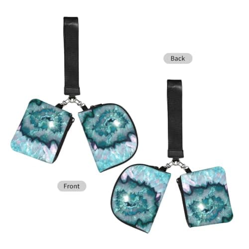 Teal Agate Print Wrist Strap Outdoor Sports Bag Unisex Fitness Accessory Running Travel Gift — view 2