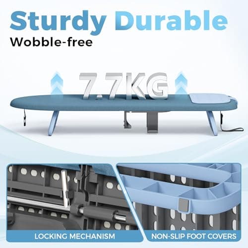 KINGRACK Small Tabletop Ironing Board with Iron Holder,30×81cm,Dark Blue — view 6