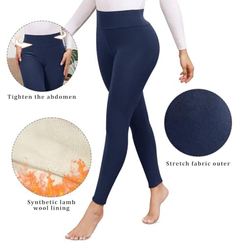 Thermal Leggings Women High-Waisted Fleece Lined for Winter — view 5
