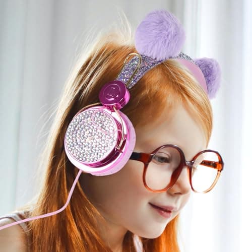 PartyKindom 2pcs Boys and Girls Plush Ear Headphones Noise Cancelling for Girl Comfortable over Ear Headset for Sleeping and Travel — view 5