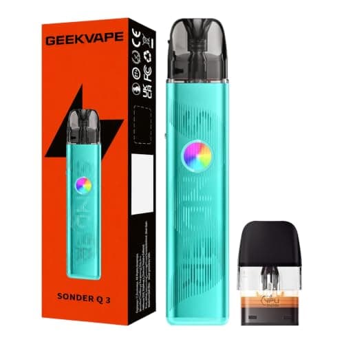 Geekvape Sonder Q3 Kit [Groove Teal] - Available in 9 colours -1750mAh Battery, 2A Fast Charging, Draw Activated, Adjustable Airflow, 30W Output, Smart Mode, MTL and RDTL Vaping - No Nicotine