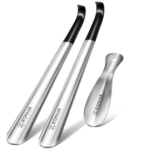 ZOMAKE Shoe Horn Long Handled, Long Shoehorn Metal (42cm/19cm - 3 pcs)