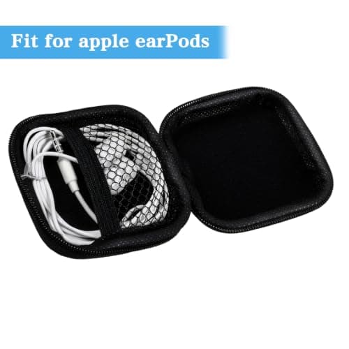 Xinjoduz 2 PCS Mini Square Earbuds Case Organizer with Carabiner Black — view 3