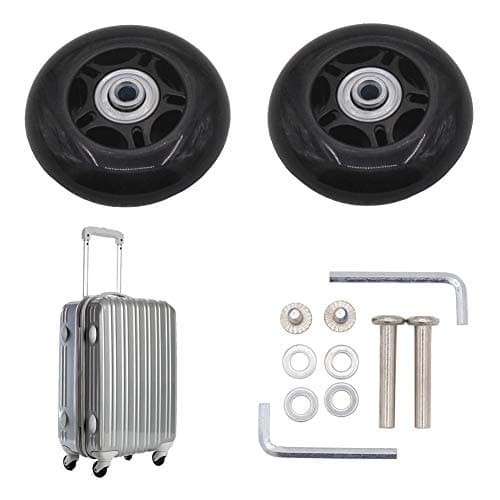 Leen4You Luggage Suitcase Replacement Wheels with Screws Axles Repair Tool for Luggage Suitcase Trolley,Skate Replacement Wheels Black (Pack of 2) (70mm x 24mm x 6mm) — view 3