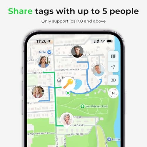 Tracker Tags-4 Pack(iOS Only), ltem Finder Smart Tag Set Black — view 4