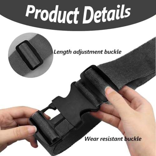 Luggage Straps - Suitcase Straps, Adjustable Luggage Belt, Thickened Packing Belts, Baggage Security Straps, Travelling Luggage Accessories for Handbag, Luggage, Suitcase, Carts (Black, 2PCS) — view 3