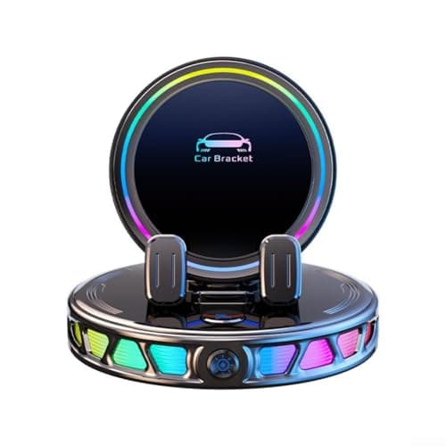 15W Wireless Car Phone Holder With RGB Ambient Light, Automatic Clamping Fast Charging Mount For Dashboard, Compatibility For Smartphones(Black)