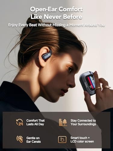 NE25 AI Translation Earbuds Real Time with LCD Sreen, 60H Real-Time Bluetooth 5.4 Translator Earbuds, Support 134 Languages with AI App, 3-in-1 Ear Buds with ENC Mic, 8 Translation Modes for Travel — view 5