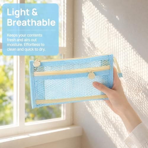 DINSAGE 2 PCS Clear Pencil Case, Transparent Small with Large Capacity Zipper Pouch, Portable Exam for School Office Travel, Pencil Case for Students, Teens, Adults — view 4