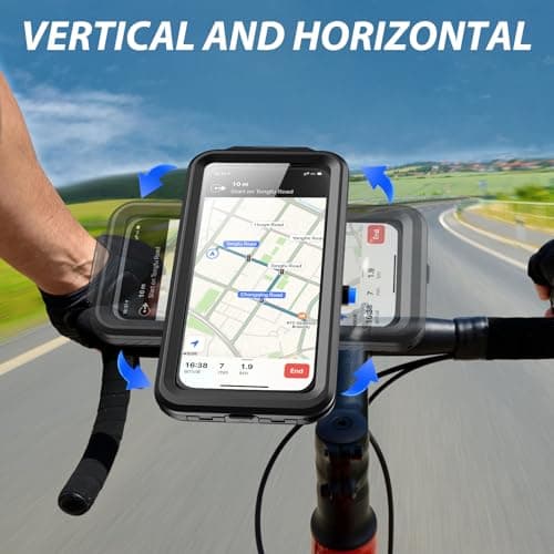 SPORTLINK Bike Phone Holder -【2 in 1 Combo】Aluminium Motorbike Phone Mount with Waterproof Case【360° Rotatable/1s Quick Release】Heavy-Duty Motorcycle Handlebar for iPhone Samsung, More 6-6.8" Phones — view 5