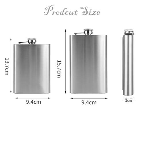 2 Pack 8oz & 10oz 304 Stainless Steel Hip Flask Set Leakproof with Funnels — view 2