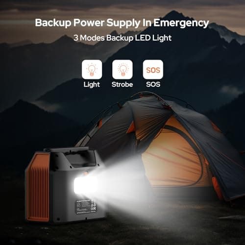 SinKeu Portable Power Station,27000mAh/99Wh Solar Generator with 230V/150W AC Outlet for Camping Emergency Outdoor Adventure Picnic Fishing Travel Party RV Trip(Solar Panel Not Included) — view 6