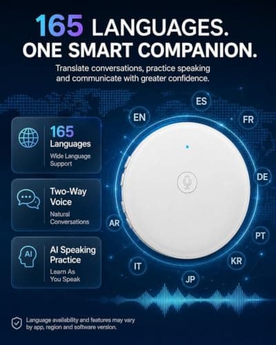 Wearable AI Translator Device, Language Translator Device (Black) — view 4