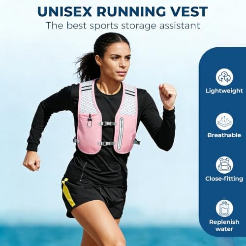 Kartoiy Running Vest Women with Water Bladder, Adjustable Running Hydration Vest Mens, Lightweight & Breathable Hydration Backpack for Trailrunning Hiking Marathon Cycling(Pink) — view 2