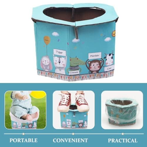 LOPUNER Portable Boy Girl's Toilet Foldable Toilet Seat for Boys and Girls Travel Camping Emergency Use Bedpan for Men Chamber Pot Urine Pot — view 5