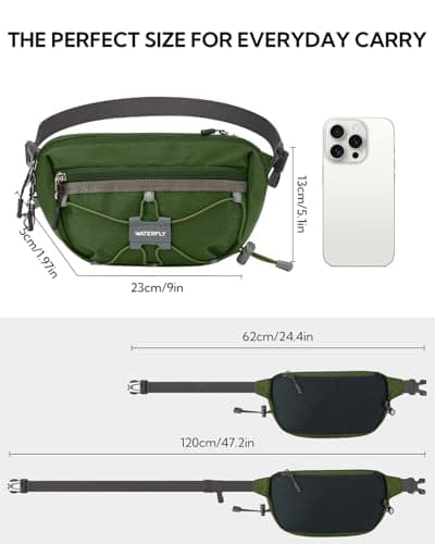 Waterfly Bum Bag Fanny Pack Waist Packs with RFID Blocking Army Green — view 3