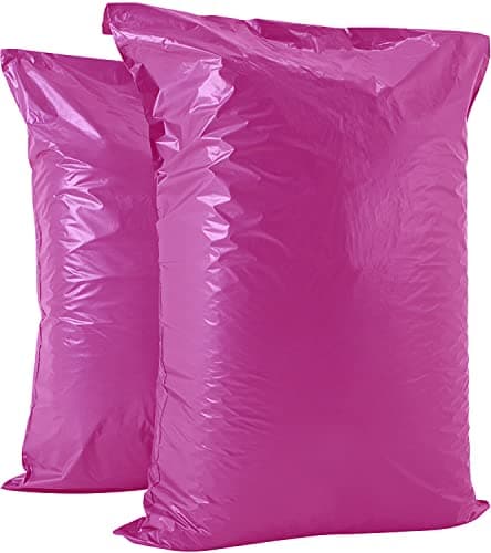 AKAR 22 x 30 Inch Mailing Bags – Strong Polythene Posting Mail Bags with Aluminium Adhesive Strip – 60 Microns – Easy Seal – XX-Large 56 x 76cm – For Non-Fragile Item (Pink, 5 Pack)