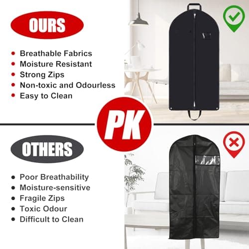 46 Inch Suit Bags For Men, Breathable Garment Bags With Handles — view 6