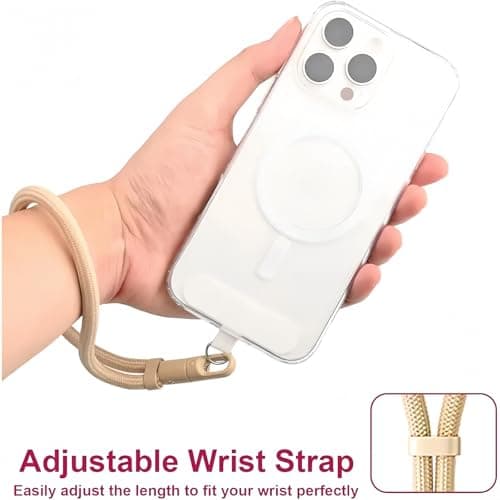 Phone Wrist Strap,Anti Theft Phone Chain,Safety Lanyard for Pho/ne,Adjustable Ph/one Strap Wrist,Cellphone Lanyard with Tether Tab,Anti Lost Bracelet Hand Strap for Ph/ones Case Cameras Keys（BEIGE） — view 4