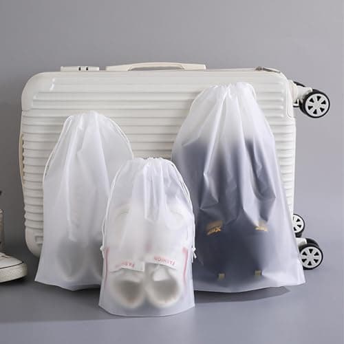 Hiemible Shoes Bags for Travel - Slippers Organizer Dustproof Drawstring Pouch,Portable Storage Organizer Slippers Pack for Home Business Trips — view 2