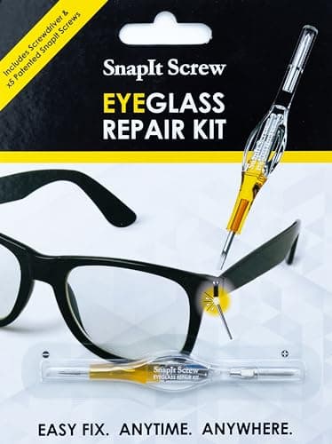 SnapIt Glasses Repair Kit, Eyeglass Repair Kit with Screws 5 Sizes, Screw Replacement Kit & Double-Ended Mini Screwdriver, Portable, Pocket & Bag Friendly, Travel Friendly (Yellow) — view 2