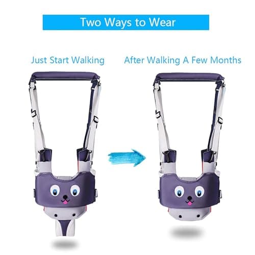 IULONEE Baby Walking Harness Handheld Kid Walker Helper Assistant Belt Grey — view 2