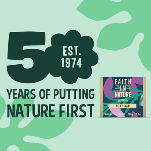 Faith In Nature Natural Lavender Hand Soap Bar, Relaxing, Vegan & Cruelty Free, No SLS or Parabens, 100g — view 3