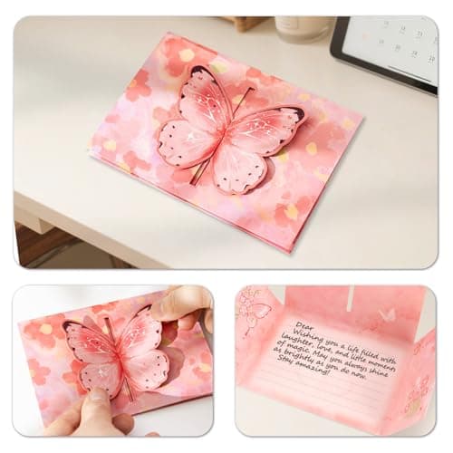 Amosking Grandma Birthday Gifts, Funny Socks with a 3D Butterfly Card — view 5