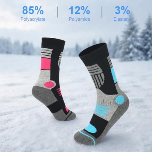DiULi 4 Pack Thermal Ski Socks for Women Winter Warm Thick Knee High Socks — view 4