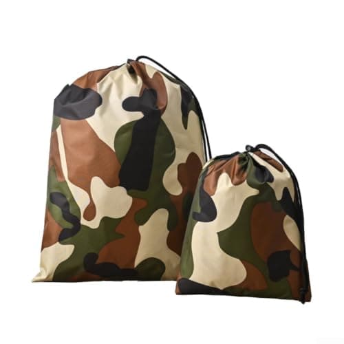 Honseadek Camo Stuff Sacks Set, 5-Pack Drawstring Storage Bags for