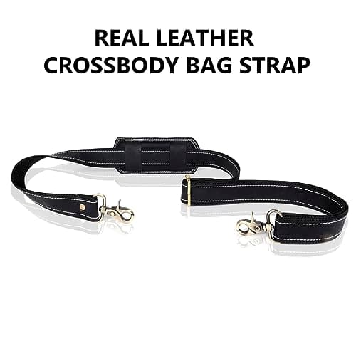 Bagsifi 60-inch Genuine Black Leather Shoulder Straps for Bags Perfect Crossbody Strap for Laptop Bag, Messenger Bags, Briefcase, Satchel, Purse, Handbag, Duffle Luggage, Totes, Gym Bags — view 5