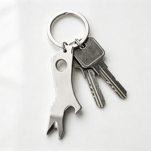 Keychain Bottle Opener 7-in-1 Key Tool with Screwdriver, Silver — view 5