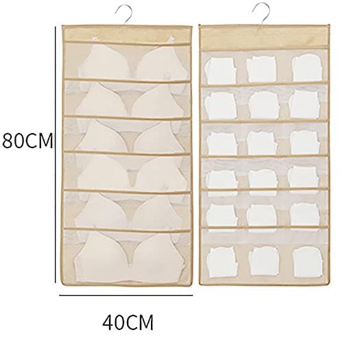 Bra Storage Hanging Bag with 24 Mesh Pockets Wardrobe Organizer for Bras, Socks, Underwear — view 4