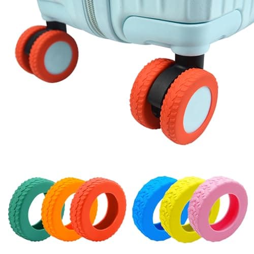 MUWINC Suitcase Wheels Covers Protectors, Side Width 10 mm, Red