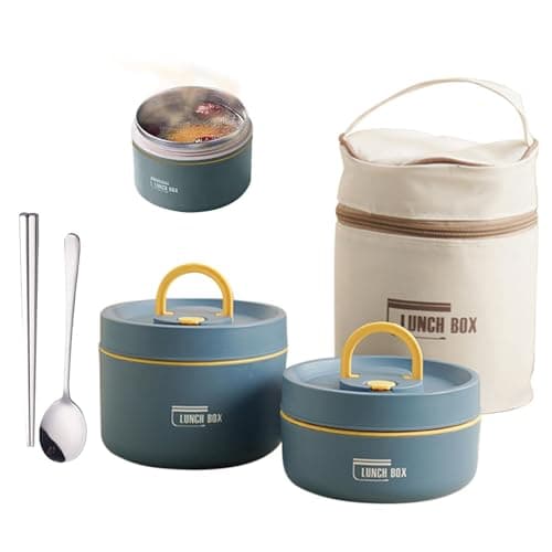 Thermal Lunch Box - Stainless Steel Stackable Food Flask | Portable 2/3/4